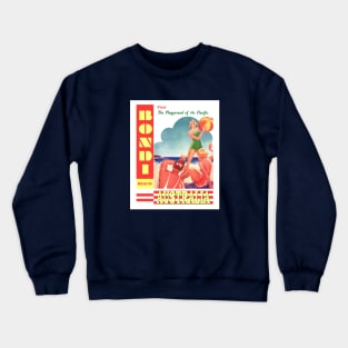 Vintage Travel Poster | Bondi Beach Australia Crewneck Sweatshirt